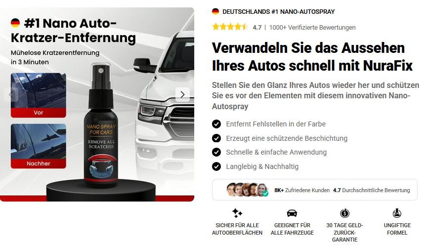 NuraFix Nano Car Spray Erfahrungen